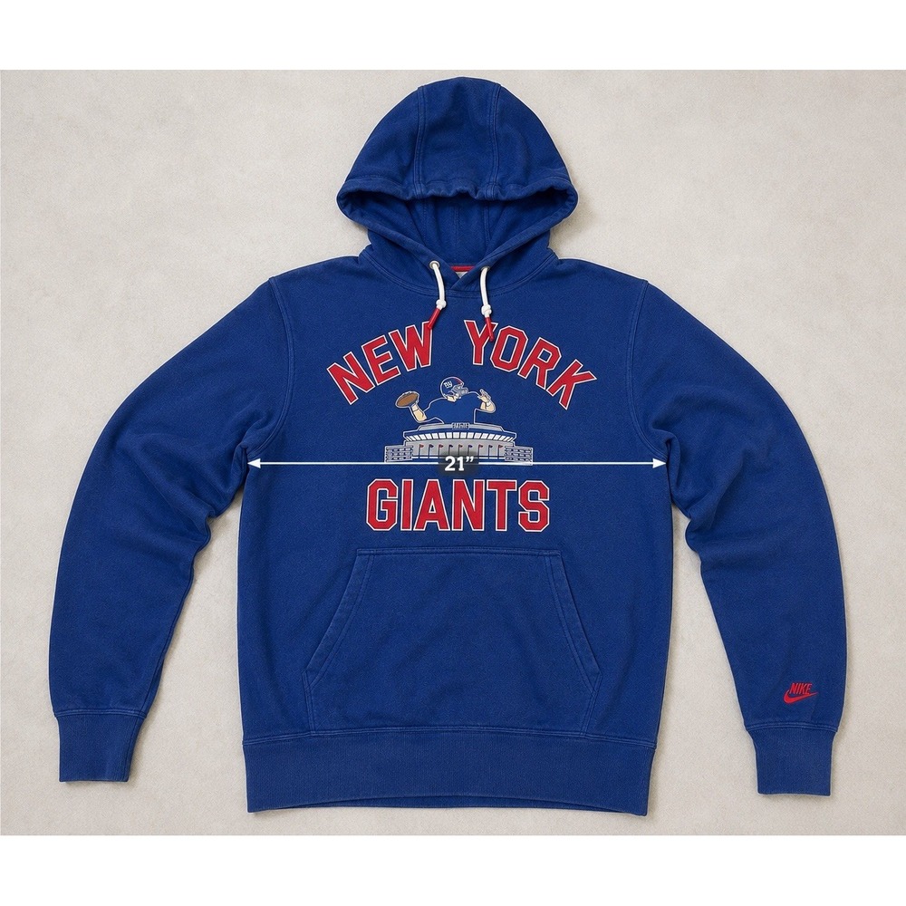 Nike NFL New York Giants Hoodie Men's M Blue Pullover Giants Stadium Football - Picture 2 of 8